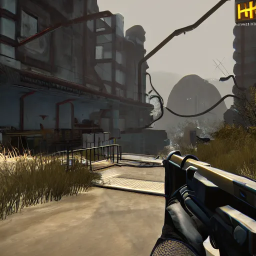 Prompt: Half Life 3, in game screenshot, leaked in-development screenshot