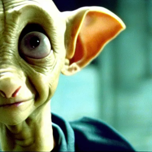 Image similar to a still of dobby in the matrix, 1 9 9 9, movie screenshot