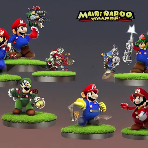 Image similar to super mario in warhammer 4 0 k