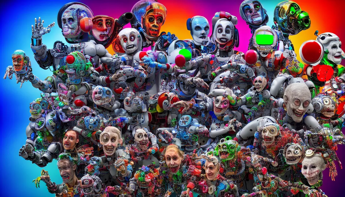 Image similar to 🤖🧠🫁🫀🤡👺, hyper realistic photo, full colour, upscale, 8 k, masterpiece,