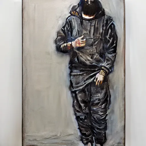 Image similar to a portrait of modern day grigori rasputin wearing hypebeast streetwear hoodie and pants by nicola samori, oil painting, realistic, 8 k, fear of god style