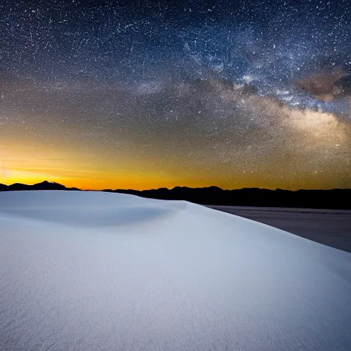 Prompt: milky way over the white sands national park in new mexico, united states