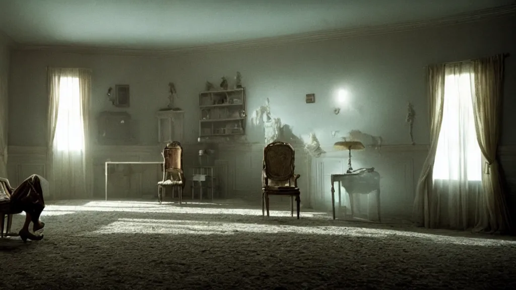 Image similar to the house that scares us, film still from the movie directed by denis villeneuve and david cronenberg with art direction by salvador dali