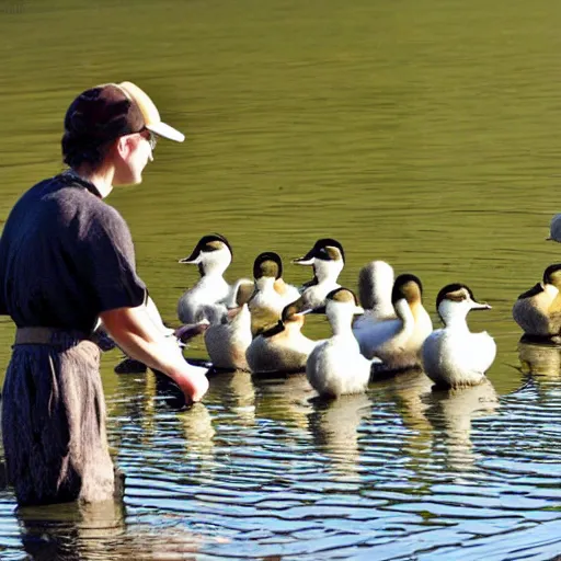 Prompt: How to pick up a duck