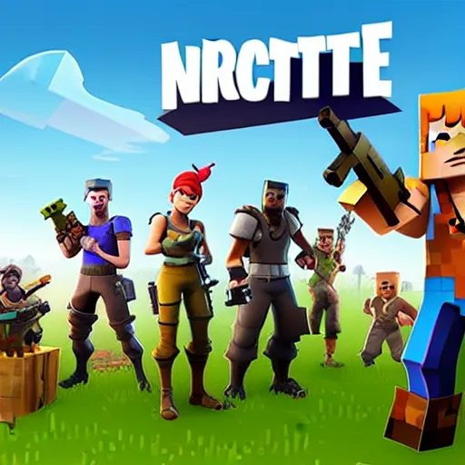 Image similar to fortnite minecraft