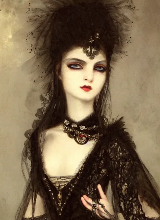 Image similar to gothic princess portrait. by william - adolphe bouguerea highly detailded