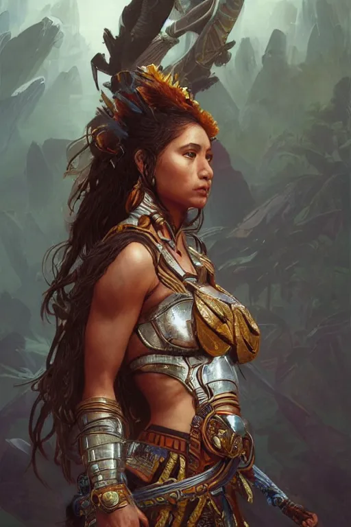 portrait of a female Amazon warrior looking fierce, | Stable Diffusion