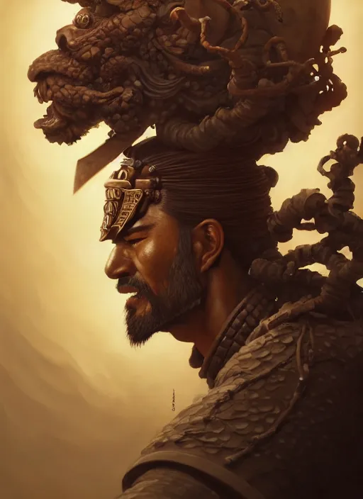 Prompt: samurai with a bonsai growing out of his head, intricate, rim light, octane render, by jesper ejsing, james jean, justin gerard, tomasz alen kopera, cgsociety and fenghua zhong, highly detailed, art, cinematic lighting, very coherent, hyper realism, high detail, 8 k