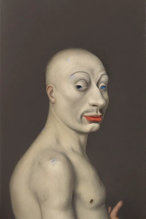 Image similar to realistic portrait of pierrot bolnzes