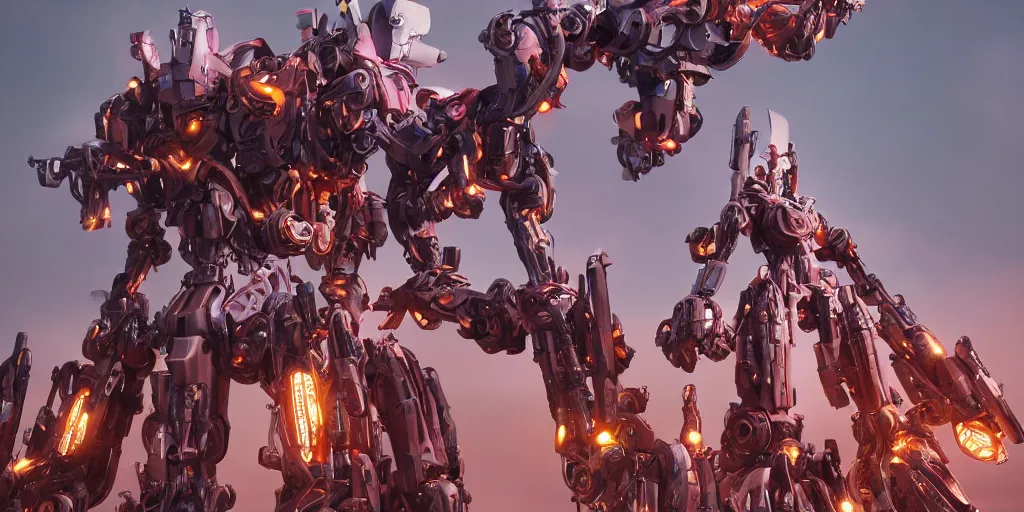 Image similar to a female saints as daffodils made of mecha is flying in the fantasy forest by merriam, daniel, intricate mechanical details, futuristic, 2 k aesthetic, dramatic lighting, concept art, 4 k, 3 d octane render, pink and red colors, provenance, detailed, trending on artstation