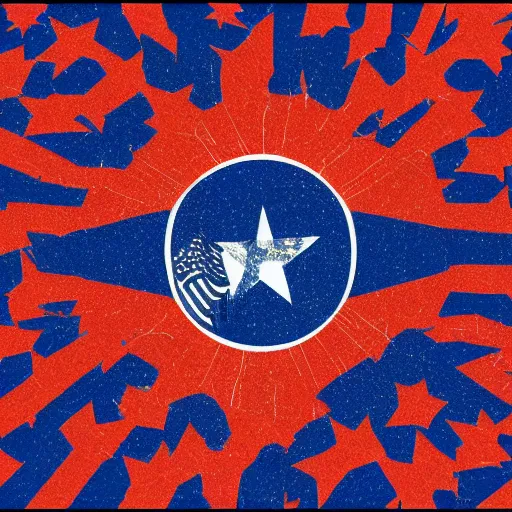 Prompt: the flag of a glitching society