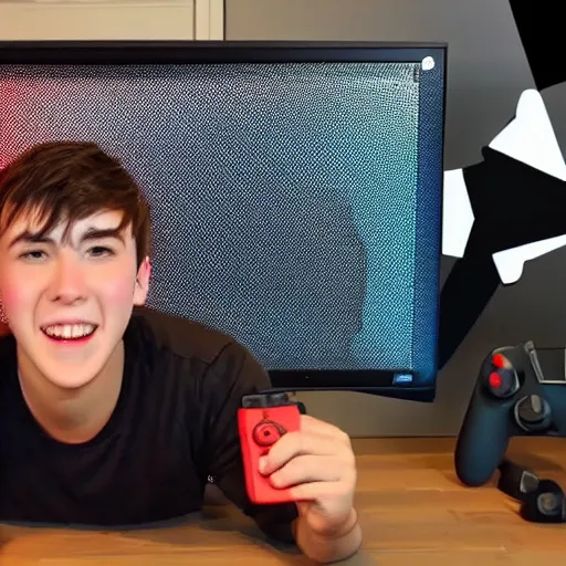 Prompt: a youtube gamer