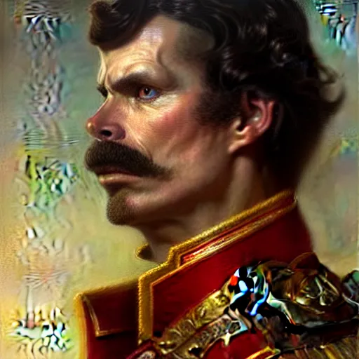 Prompt: drdisrespect conquering waterloo as napoleon, highly detailed painting by gaston bussiere, j. c. leyendecker, greg rutkowski, craig mullins 8 k