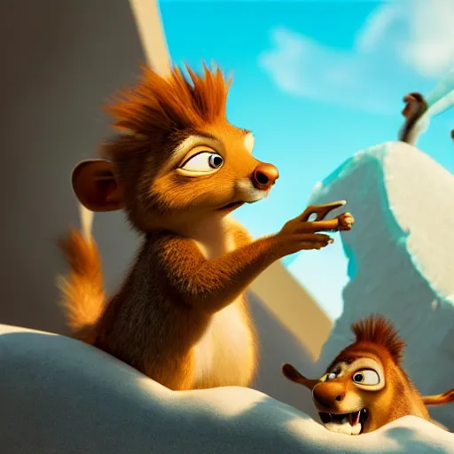 a high resolution render of sid squirrel ice age movie Stable