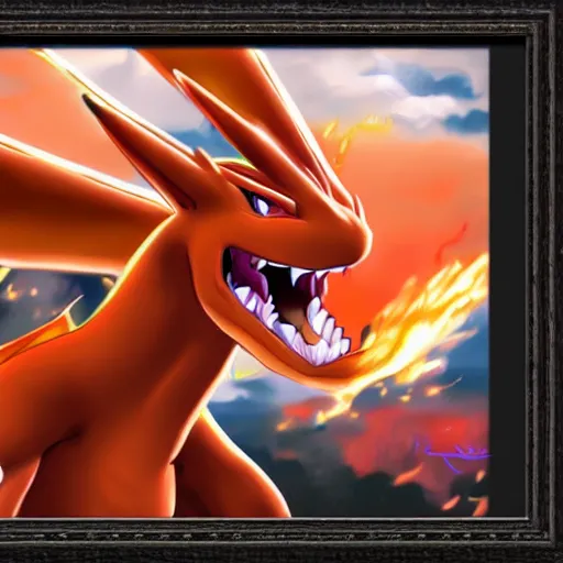 Prompt: Photo realistic portrait of Charizard from Pokémon 8K high definition detail