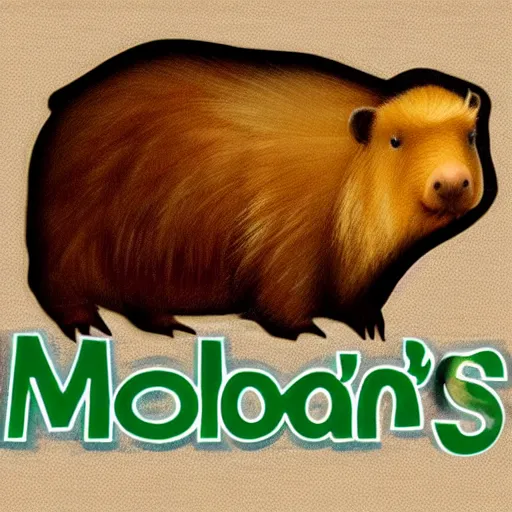Prompt: mcdonald's logo but with capybara