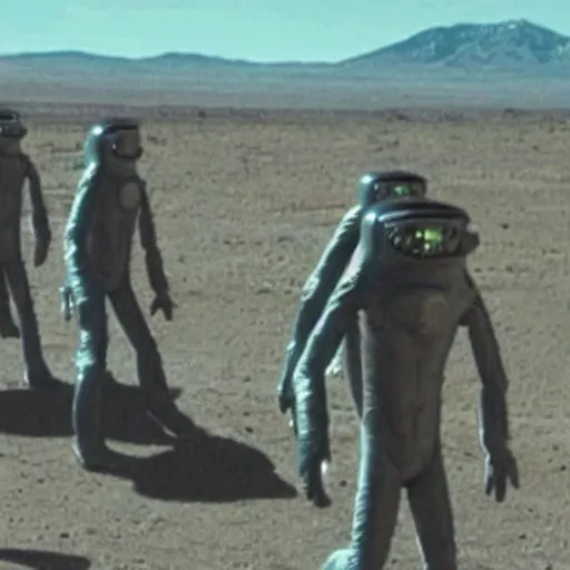 Prompt: breaking footage from area 5 1 with life from other planets