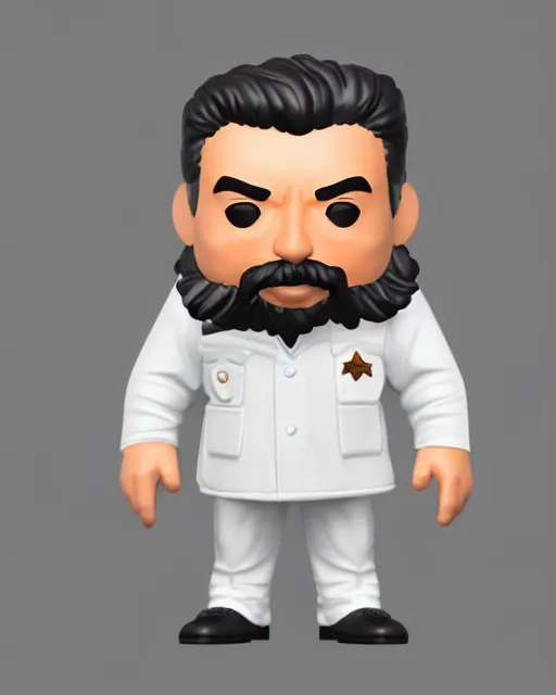 Prompt: full body 3d render of joseph stalin as a funko pop, studio lighting, white background, blender, trending on artstation, 8k, highly detailed