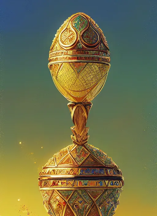 Image similar to faberge egg and andel shine, hyperrealism, no blur, 4 k resolution, ultra detailed, style of alexander trufanov, ismail inceoglu, tyler edlin, syd mead, carlos schwabe