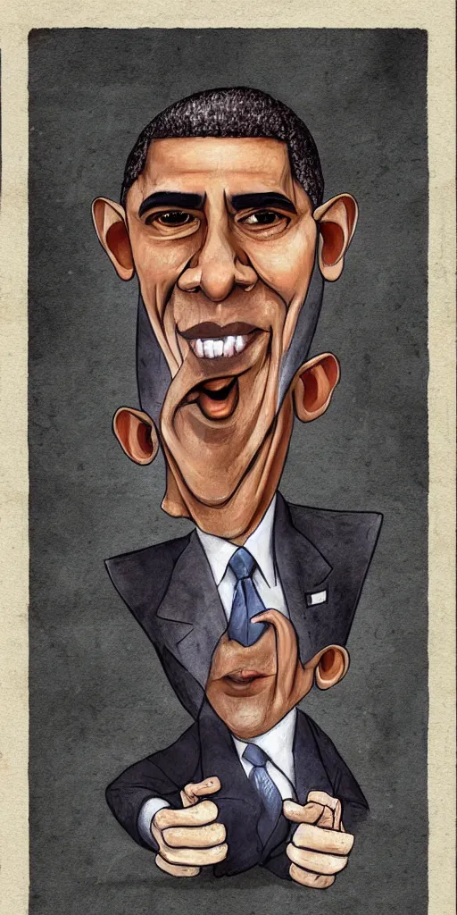 Image similar to a caricature of obama by alexander jansson