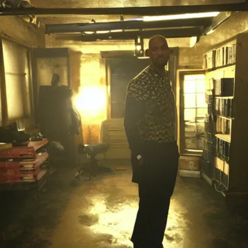 Image similar to Will Smith in the backrooms, epic lighting
