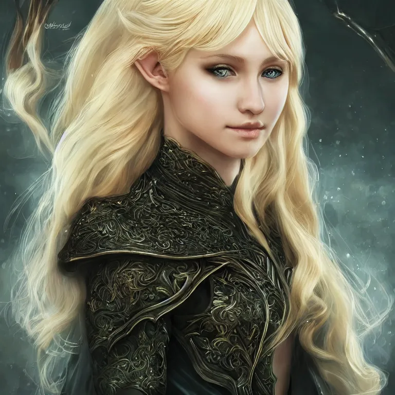 Image similar to young elvish blond cute girl, realistic, full body, fantasy, elvish, sharp focus, 8 k high definition, insanely detailed, intricate, elegant, art by stanley lau and artgerm