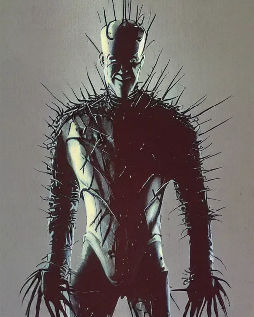 Image similar to Pinhead from Hellraiser by Peter Andrew Jones, detailed