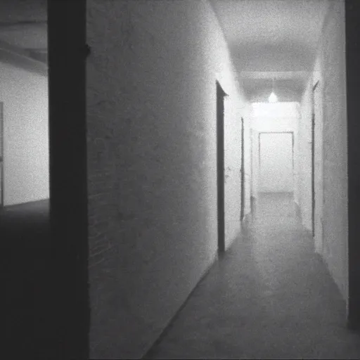 Image similar to the backrooms, liminal space, eerie, grainy footage, first person,