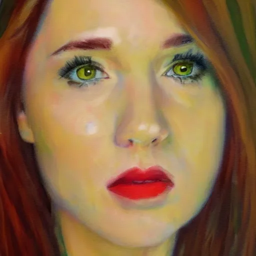 Image similar to an impressionistic painting of youtube sara dietschy, hyperdetailed, hyper realistic