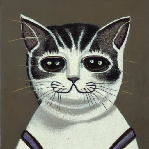 Prompt: portrait of a puppet cat