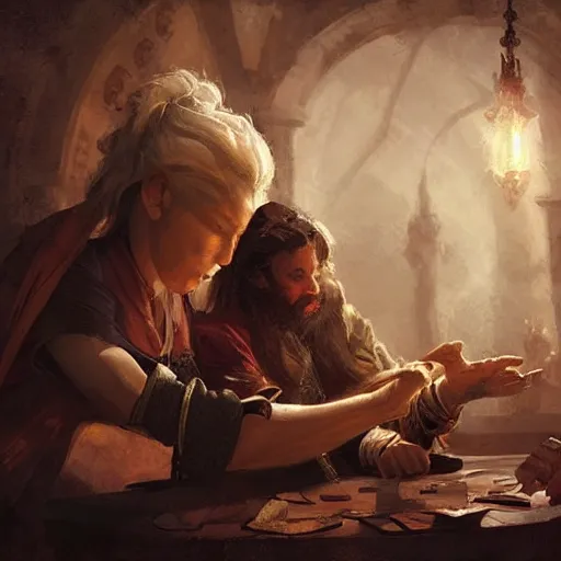 Image similar to a doctor using magic to heal patients in the baroque era, hearthstone art style, epic fantasy style art by Craig Mullins, fantasy epic digital art, epic fantasy card game art by Greg Rutkowski