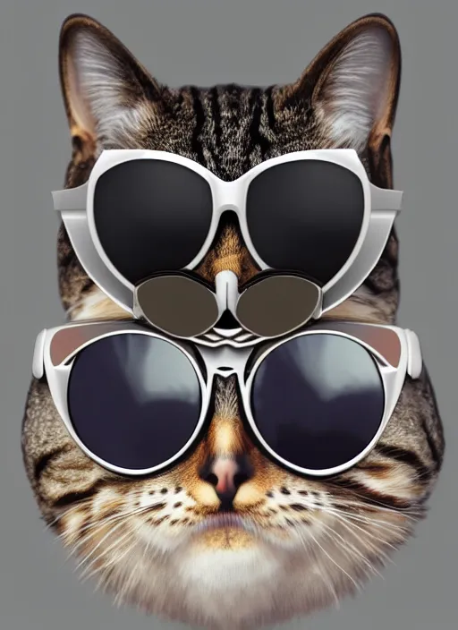 Image similar to a cat owl hybrid digital art wearing aviator goggles and jacket