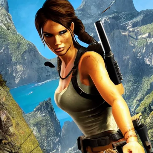 Image similar to Lara Croft teaches geography