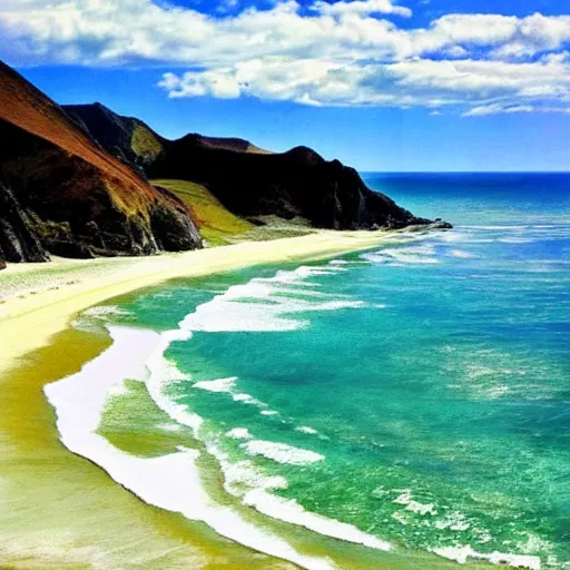 Image similar to Beautiful beach landscape from Lord of the rings New Zealand amazing