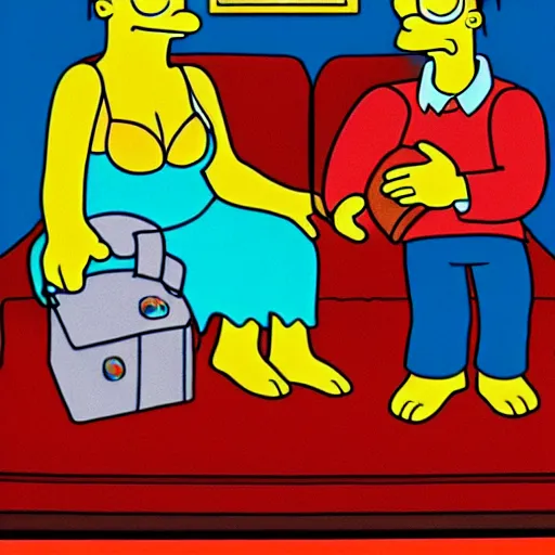 Prompt: “ the Simpson’s as coloured clay on couch”