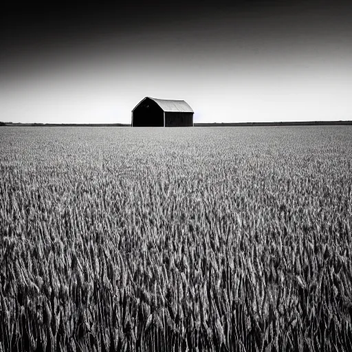 Image similar to endless field of wheat with abandoned barn