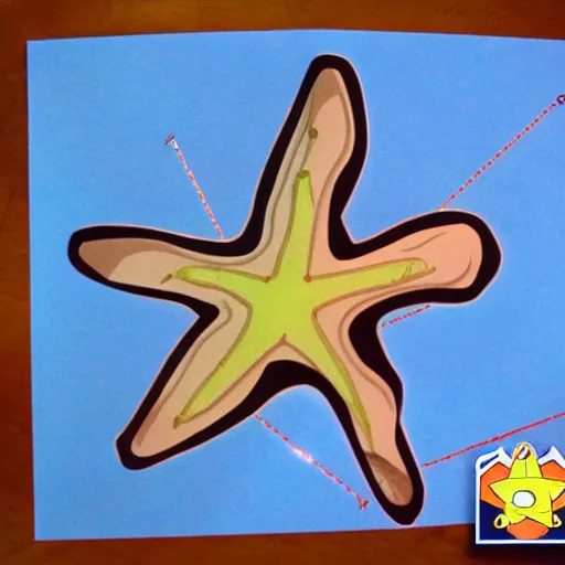 Prompt: jean cutouts of fat starfish, a kukryniksy drawn caricature of master chief, hollow point hologram glue