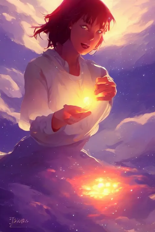 Image similar to fresh potato floating in galaxy, behance hd by jesper ejsing, by rhads, makoto shinkai and lois van baarle, ilya kuvshinov, rossdraws radiating a glowing aura global illumination ray tracing hdr