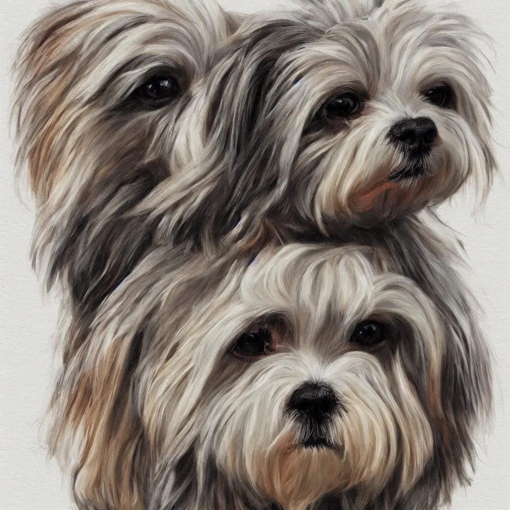 Image similar to a maltese terrier, concept art by yulia zhuchkova, lord raven art print,