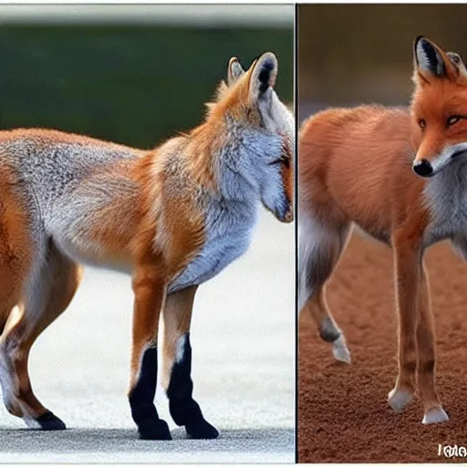 Prompt: Half-horse half-fox, species fusion, selective breeding