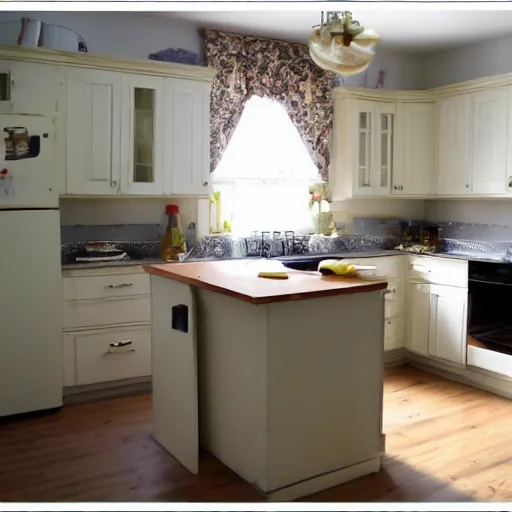 Prompt: the disturbing new kitchen of my mother