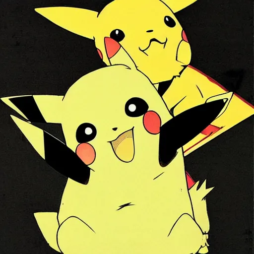 Prompt: japanese art of pikachu