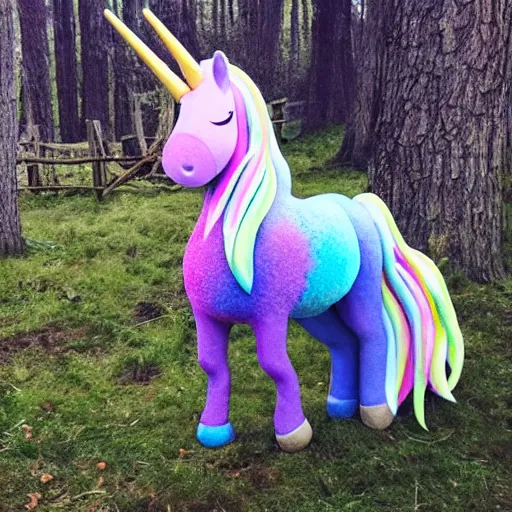 Prompt: unicorn in the wood