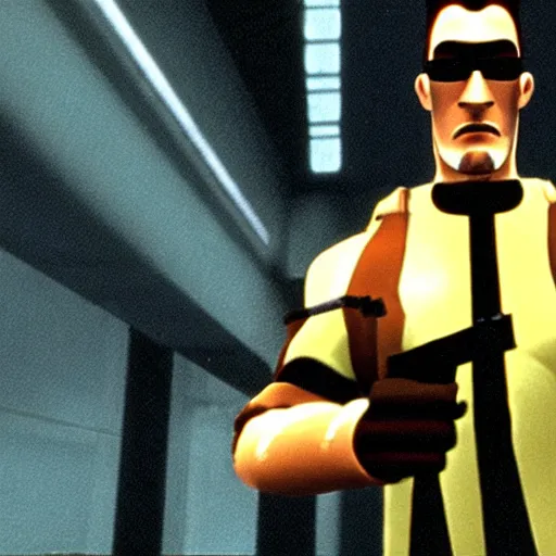 Image similar to a screenshot of Gordon Freeman in The Matrix (1999)