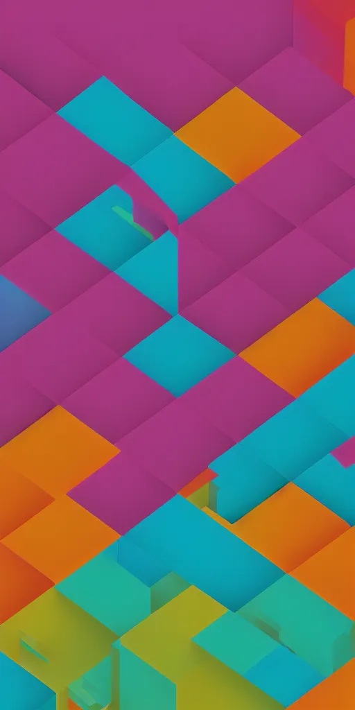 Image similar to “ a colorful 3 d grid module with symmetrical balance and colorful harmony ”