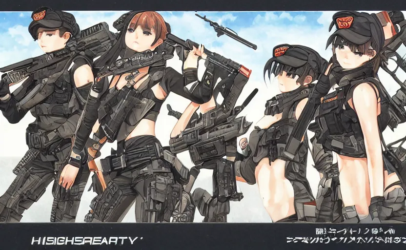 Image similar to the front of a military trading card, high details, high resolution, girls frontline style, by hiromu arakawa