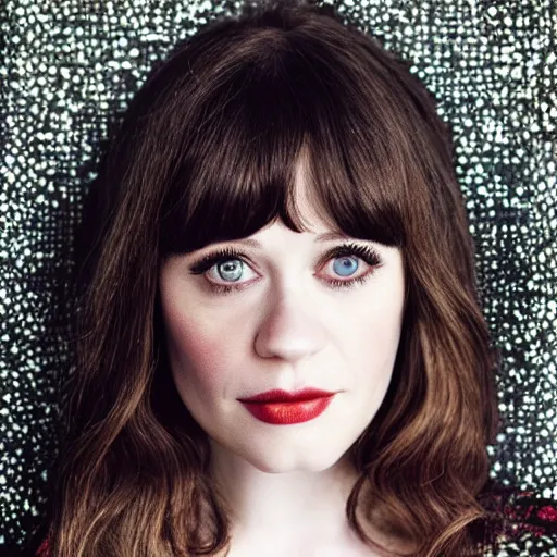 Prompt: portrait of zooey deschanel and christina hendricks hybrid by mario testino, headshot, detailed, award winning, sony a 7 r