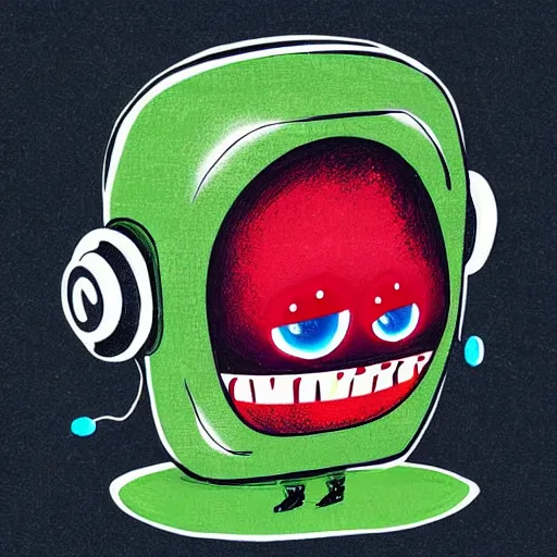 Image similar to Pop Wonder NFT - Alien Bog Friendly Monster Wearing Headphones, Art