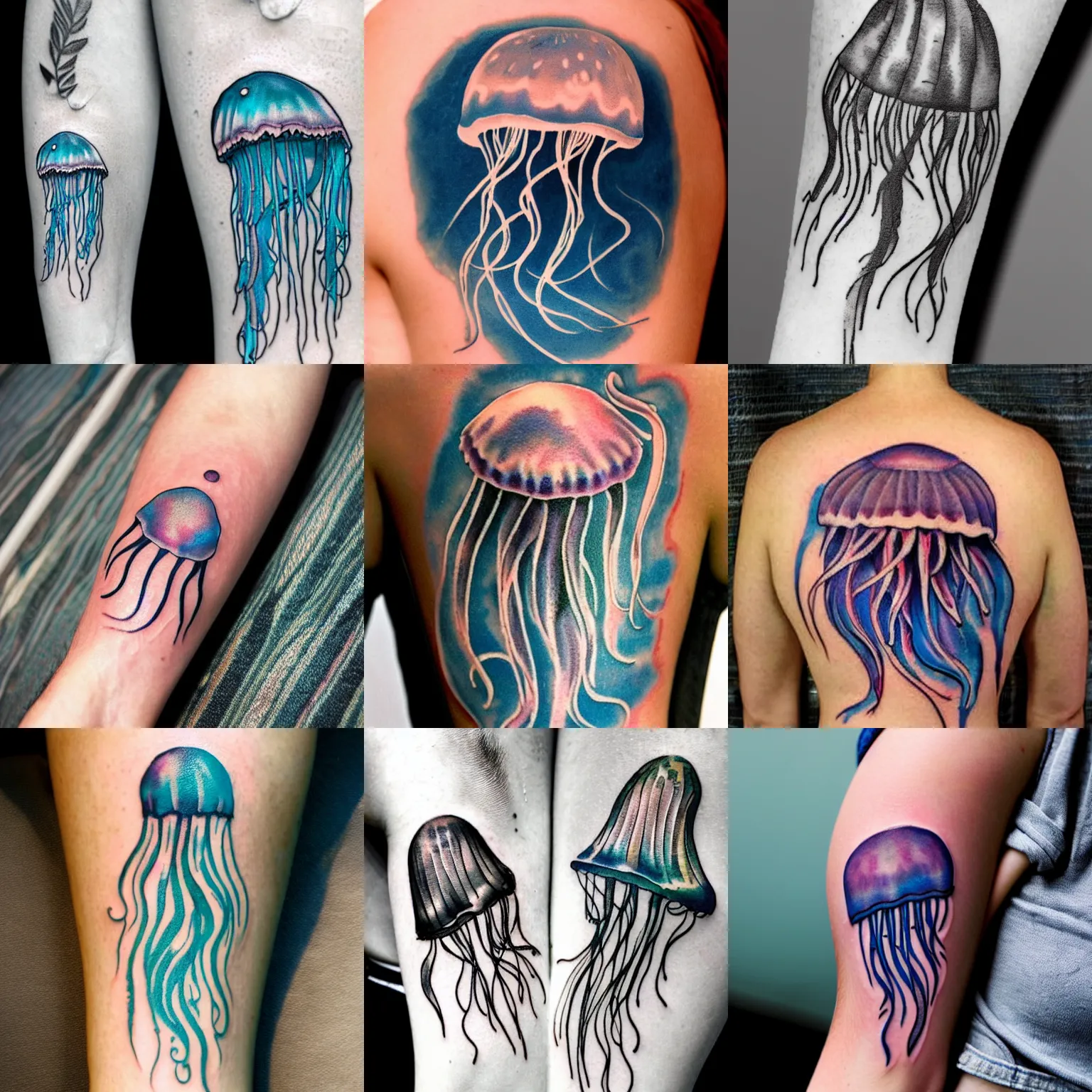 Waterproof Temporary Tattoo Sticker Color Toxic Jellyfish Body Art Arm Hand  Leg Neck Fake Tatto Flash Tatoo for Men Women Female - AliExpress