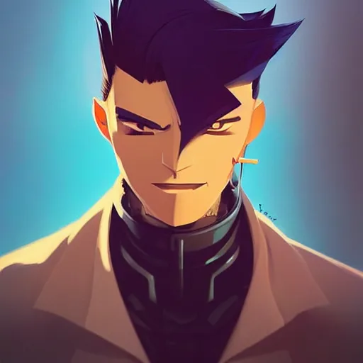 Image similar to face icon stylized minimalist trigun, loftis, cory behance hd by jesper ejsing, by rhads, makoto shinkai and lois van baarle, ilya kuvshinov, rossdraws global illumination